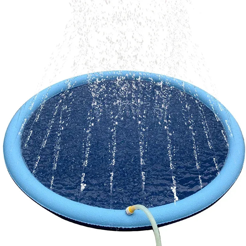 150/170cm Summer Pet Swimming Pool Inflatable Water Sprinkler Pad Play Cooling Mat Outdoor Interactive Fountain Toy for Dogs Needora