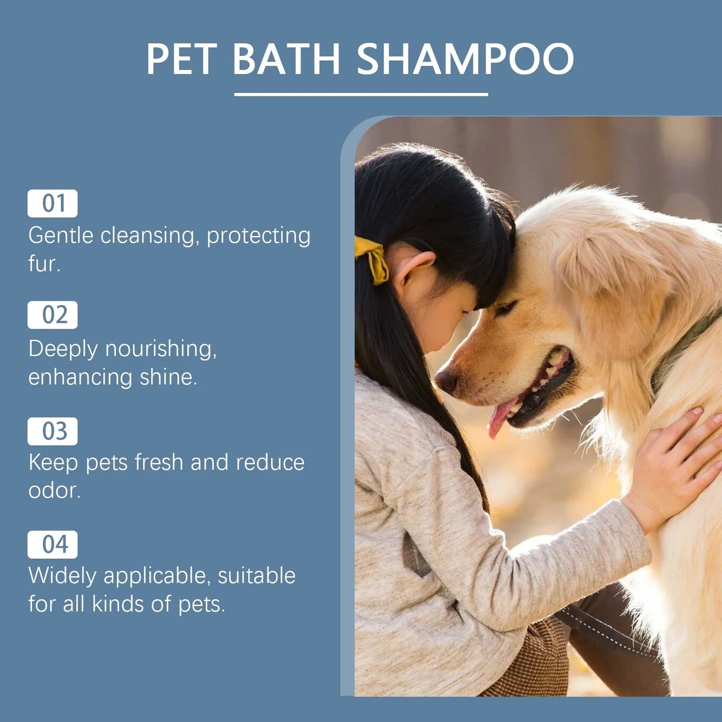 Pet shampoo for cats and dogs, cleansing, bathing, moisturizing, nourishing, shower gel, gentle shampoo Needora