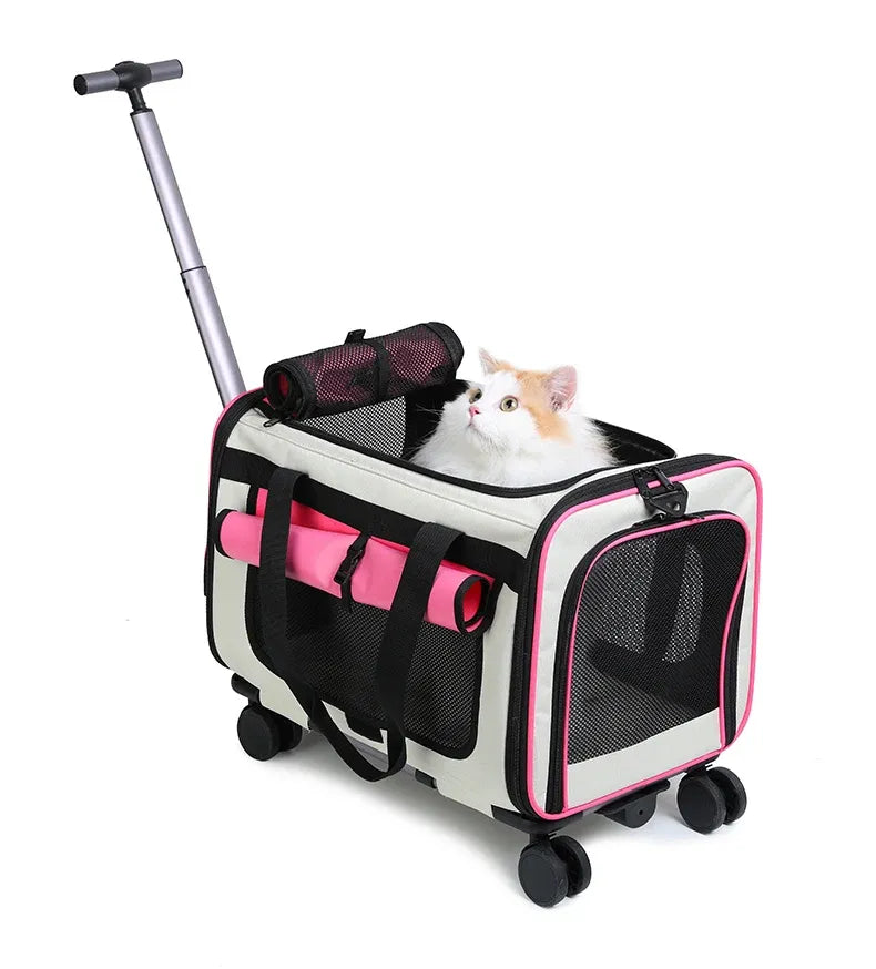 Pet Trolley Cat Bag Extra Large Portable Case Detachable Dog Trolley