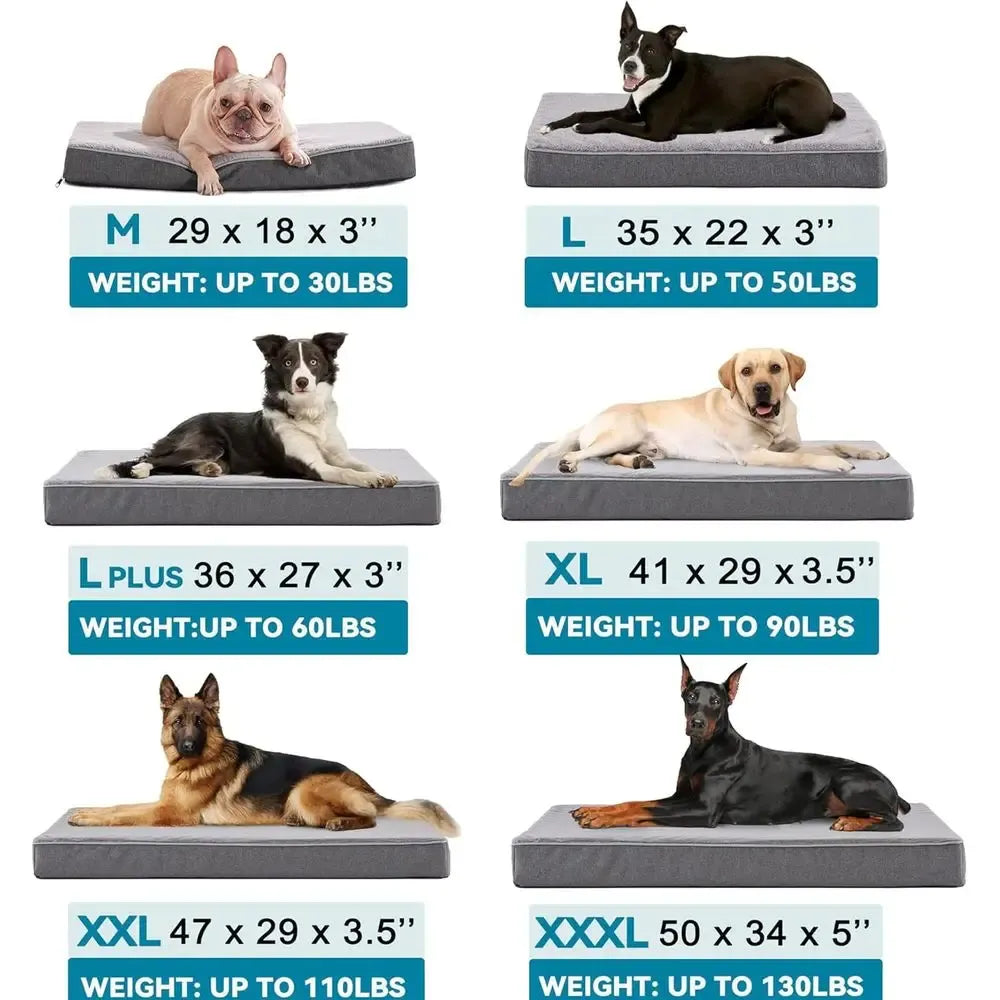 Large Orthopedic Dog Bed with Cooling Memory Foam, Washable Cover and Waterproof Liner (35x 22) pet furniture and beds dog bed Needora