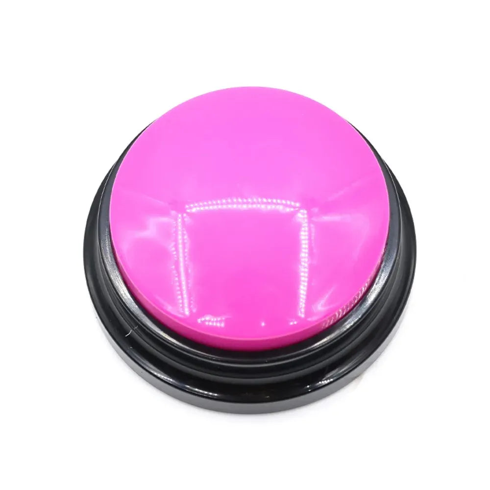 New Recordable Voice Recording Button Light Round Pet Talking Button Paw Pattern Interactive Dog Training Buttons Cat Puppy Needora