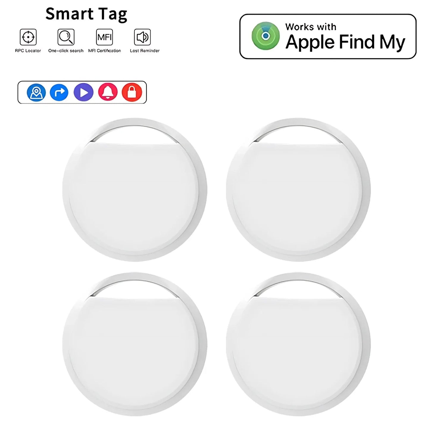 Smart Bluetooth Mini GPS Tracker Work With Find My APP ITag Anti Lost Reminder Device MFI Rated Locator Car Key Pet Kids Finder Needora