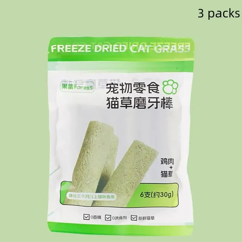 6/18Pcs Cat Grass Teething Sticks Chew Toy Gentle Healthy Hairball
