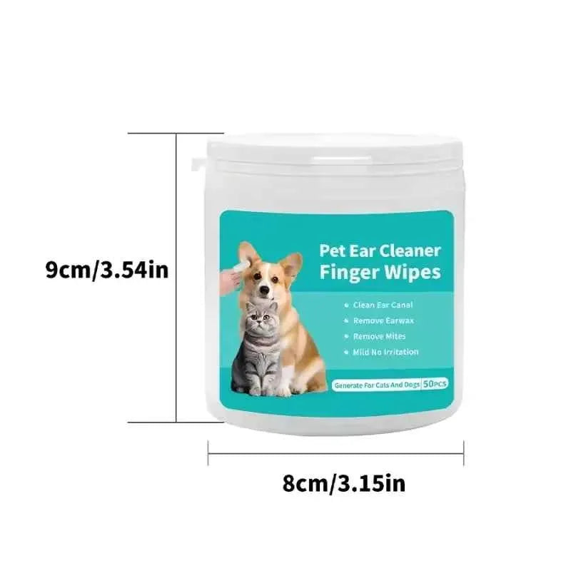 Pet Ear Cleaning Wipes – Gentle, Disposable Ear Mite Control for Dogs & Cats