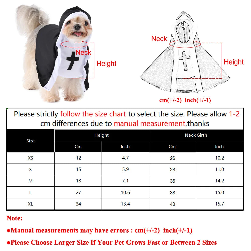 Halloween Nun Costume for Dogs & Cats