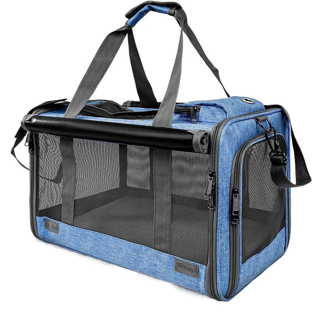 Oxford Cloth Cat Carrier Handbag Breathable Soft Sided Pet Carrying Bag Large Capacity Foldable Pet Carrier Reptiles Squirrels