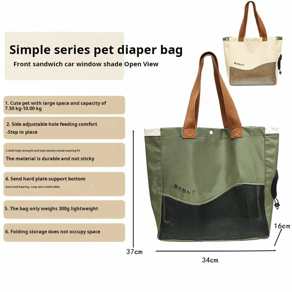 Breathable Pet Carrier Bag Handheld Shoulder Tote Small Medium Dogs Cats Oxford Canvas Portable Outdoor Travel Pack Pet Supplies Needora