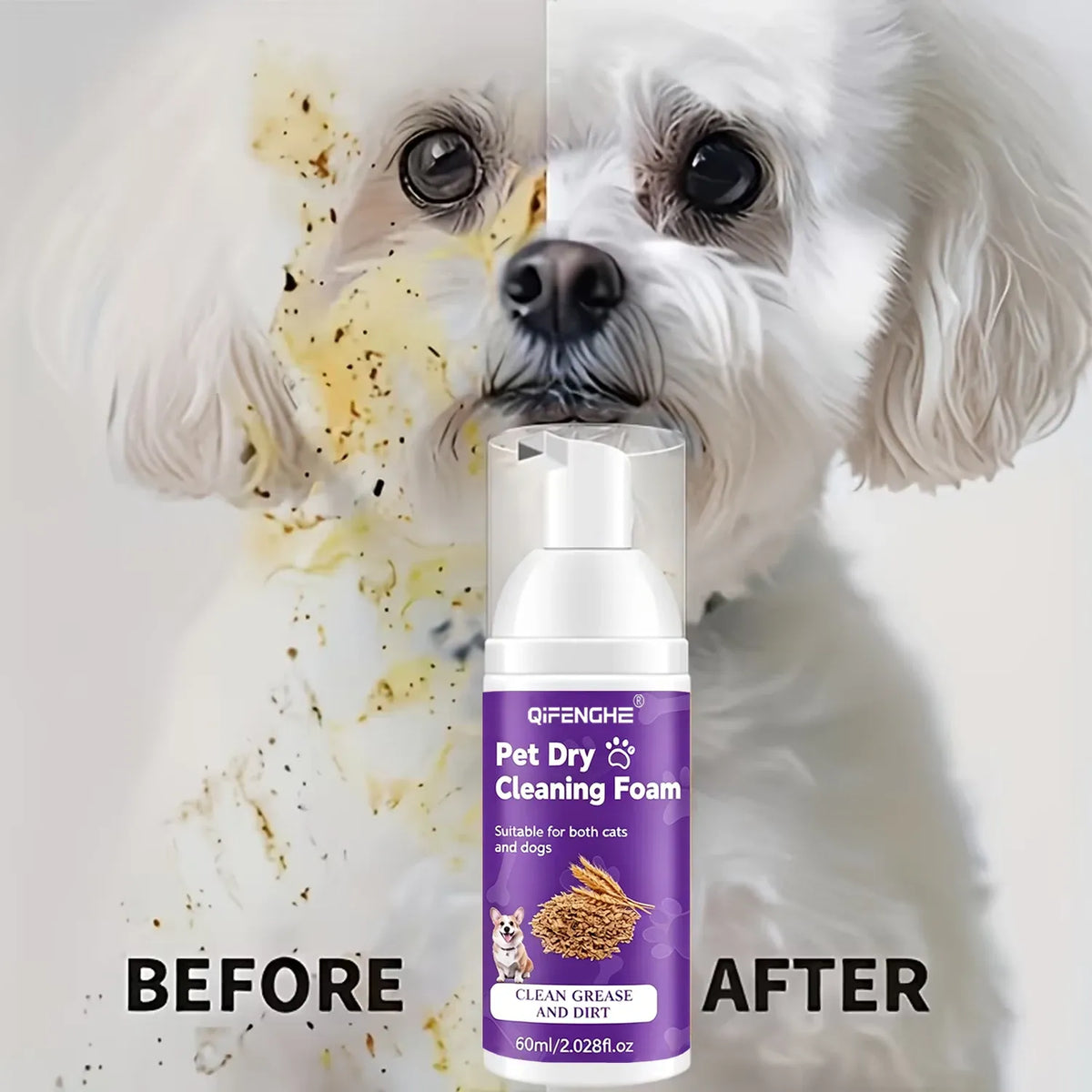 Pet Dry Shampoo for Dogs & Cats
