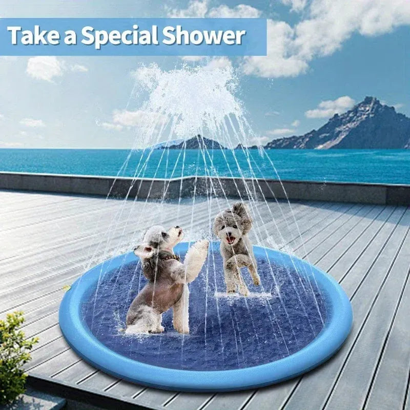 Heavy-Duty Outdoor Pet Bathing Basin with Spray Function - Non-Slip Dog Water Play Mat for Summer Fun and Pet Bathing Dog Wash Needora