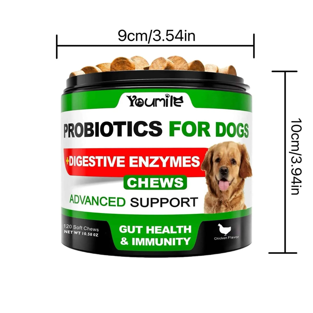 Probiotics for Dogs – 120 Chews Digestive Support for Gut Health & Sensitive Stomach