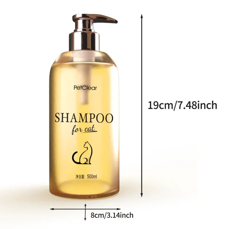 PetClear Cat Shampoo 500ml Cat-Specific Cleaning Care Deodorizing Natural Non-Irritating Gentle Bath Gel Needora