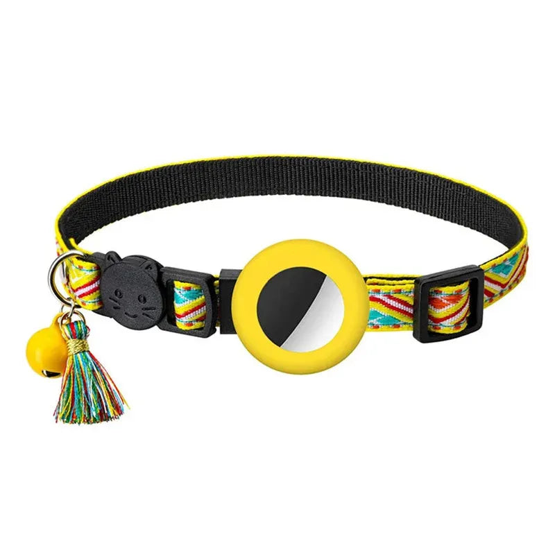 New Airtag Pet Collar Adjustable Nylon Puppy Cat Collar With Bell Anti-lost Pet Necklace With Apple Airtag Holder Pet Supplies Needora
