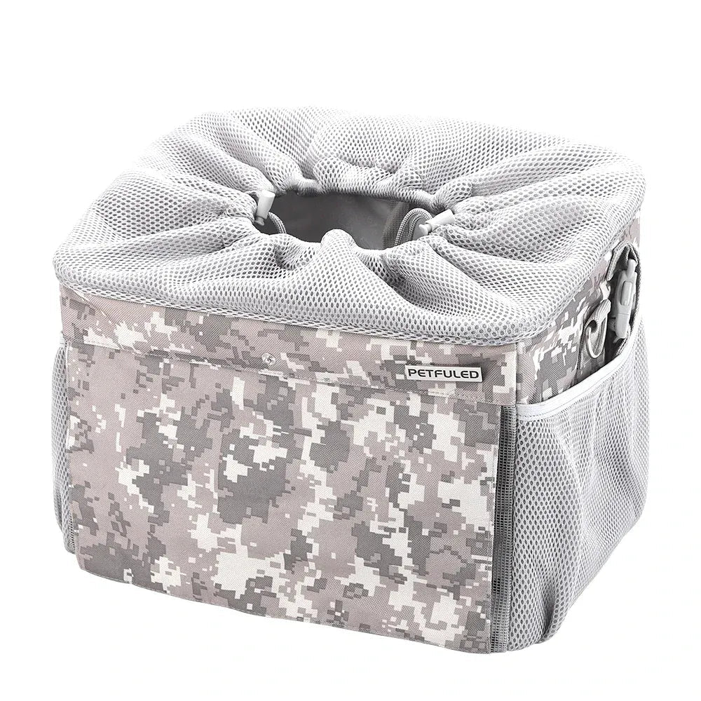 Dog or Cat Bike Basket, Expandable Soft Sided Pet Carrier Backpack with 4 Open Doors, Foldable Dog Bike Carrier Needora