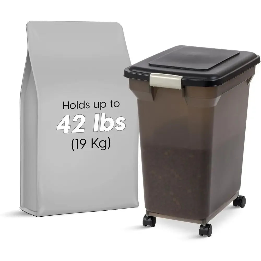 Pet Food Storage Container, Up to 40 lbs, Removable Wheels, Freshness