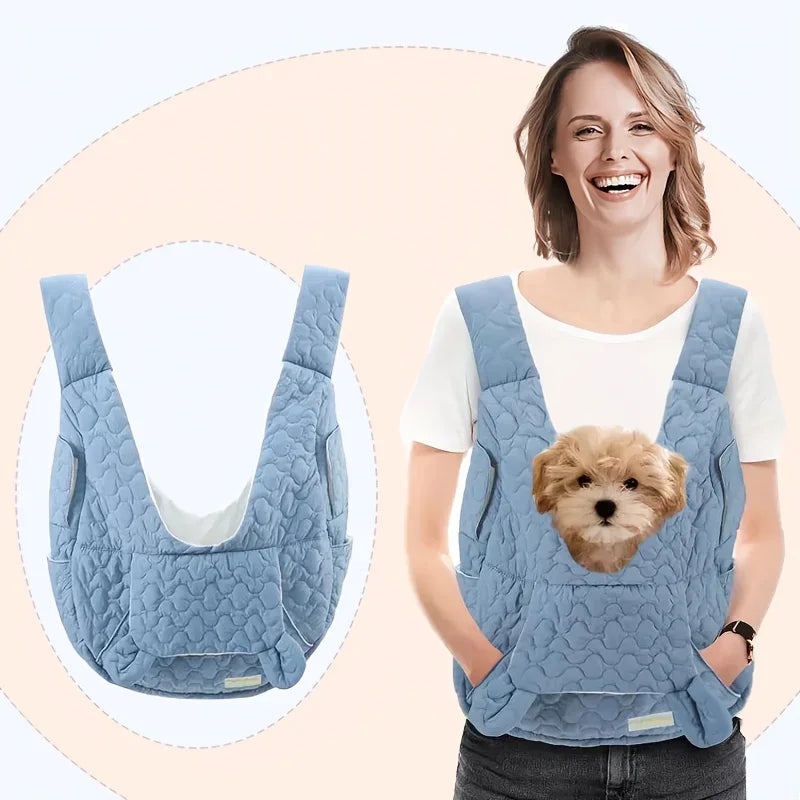 Double Shoulder Pet Carrier Bag Extra Large Capacity Chest Backpack Dog and Cat Outdoor Bag Waterproof and Portable Pet Bag