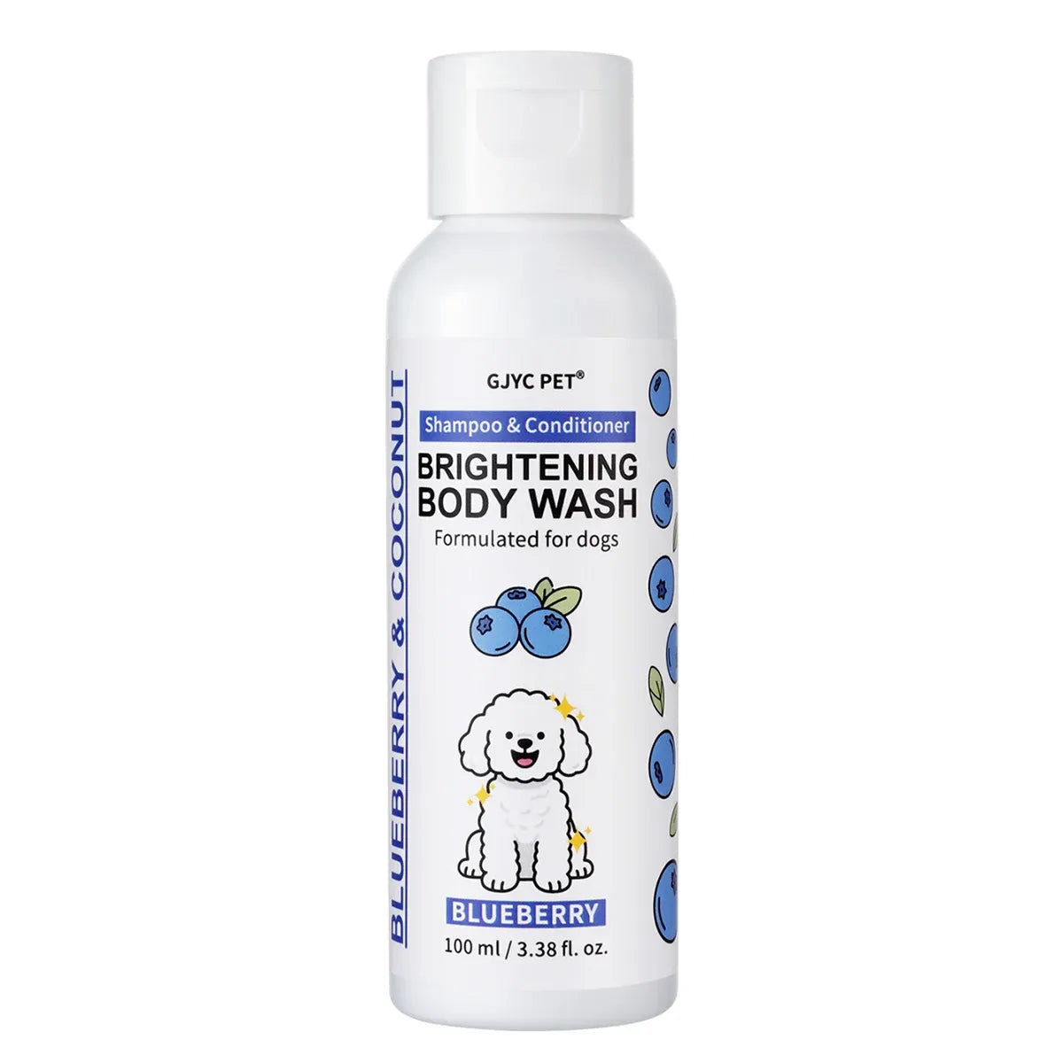 Professional Dog Whitening Shampoo Blueberry Brightening Formula Enhances Fur Shine Softness Pet Grooming Care Needora