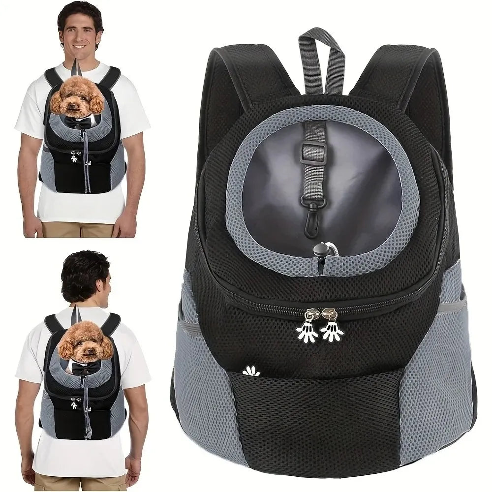 Adjustable Mesh Pet Carrier with Comfortable Shoulder Straps and Secure Zipper - Ideal for Small Dogs and Cats on Hiking Trips Needora