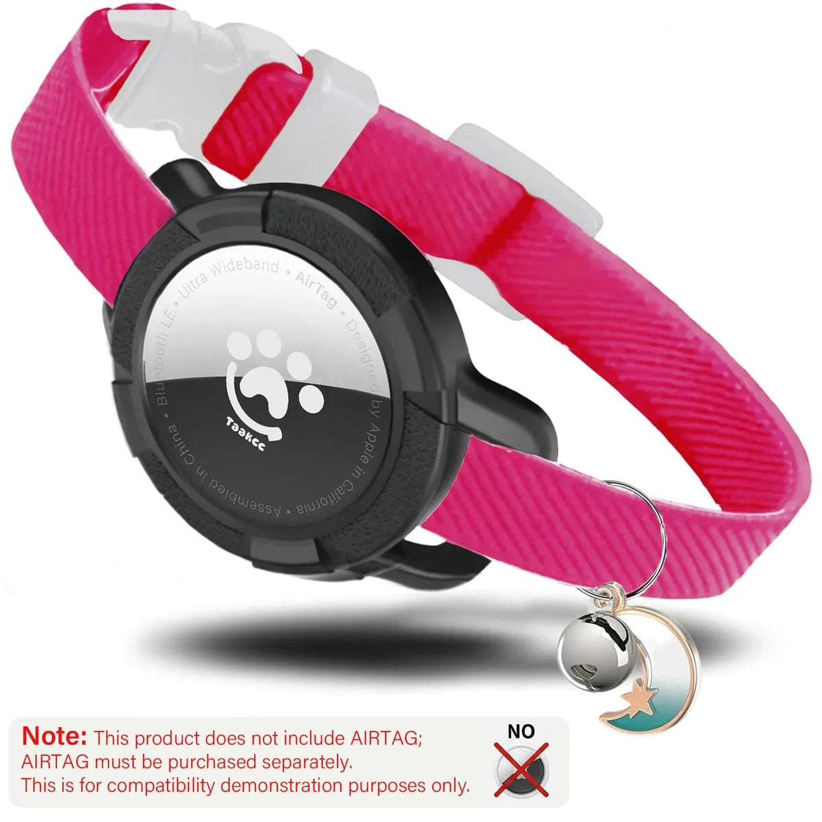 Elastic Safe AirTag Cat Collar, Anti-lost Pet Collar with Bell & GPS Tracking Holder Case for Cats Puppies(Airtag not included) Needora