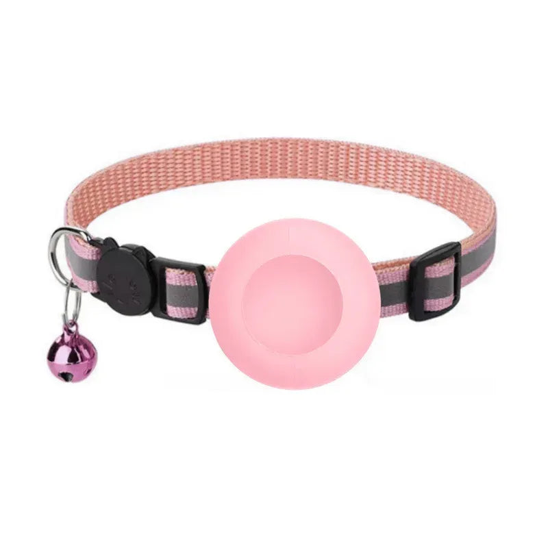Airtag Cat Collar, Reflective Breakaway Safety Buckle with Bell, Adjustable Anti-Lost GPS Collar Holder for Kittens Puppies Needora