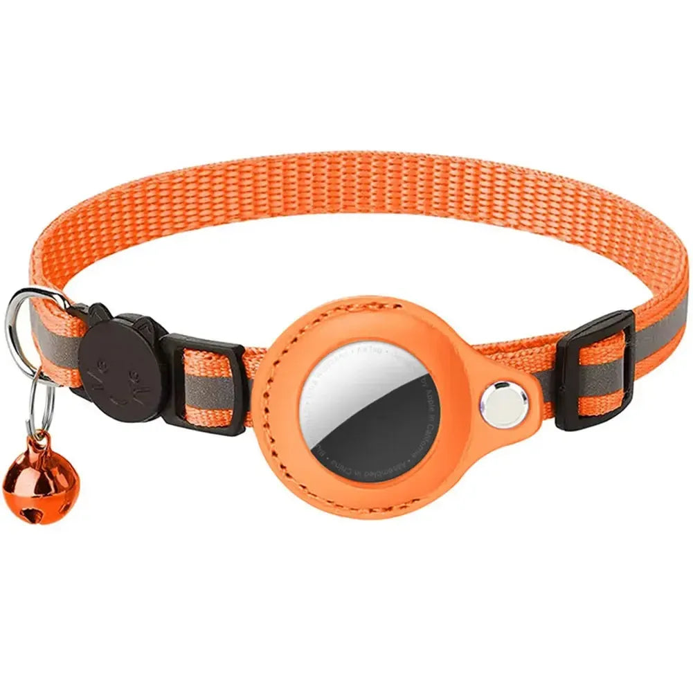 Reflective Cat Collar with Apple AirTag Holder Adjustable and Stylish Design for Kitten Safety Needora