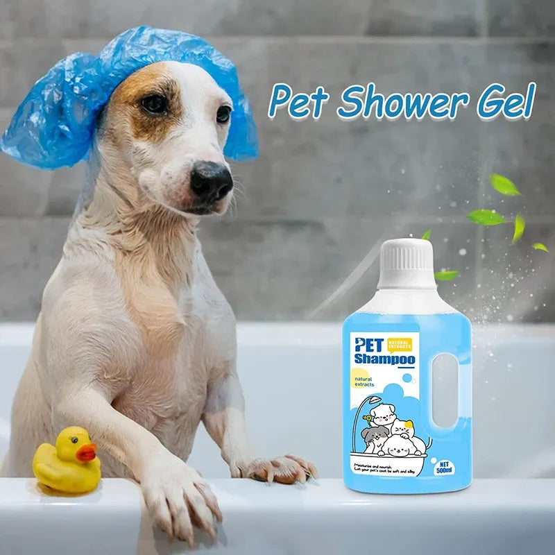 500ml Pet Shower Gel Gentle Cleaning Deodorizing Anti-itching Long-Lastin Fragrance Bath Shampoo for Puppy Cat Pet Care Supplies Needora