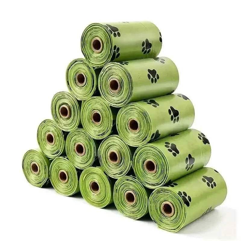 Leak‑Proof Dog Poop Bags – Thick Pet Waste Bags with Paw Print, 15 Bags per Roll