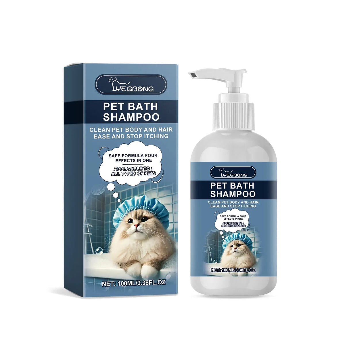 YEGBONG 100ML Pet Bath Shampoo Mild Non-Irritating Cat Dog Shower Gel Moisturize Nourish Clean Reduce Odor Daily Cleaning Needora
