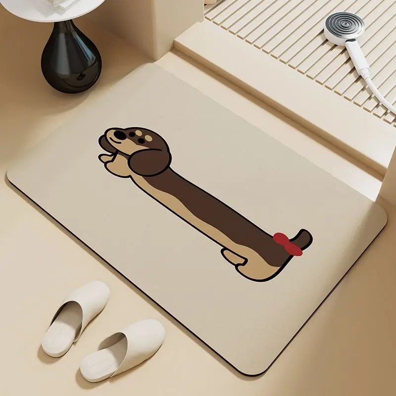 Dachshund Dog Floor Mat – Non-Slip Waterproof Entryway & Bathroom Mat