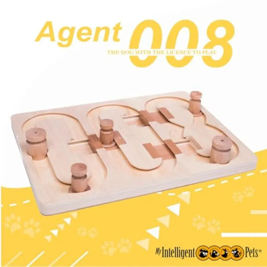 Agent 008 - Interactive Wooden Puzzle Toy for Dogs Fun Brain Game for Intelligence Training Challenging Mental Stimulation for Needora