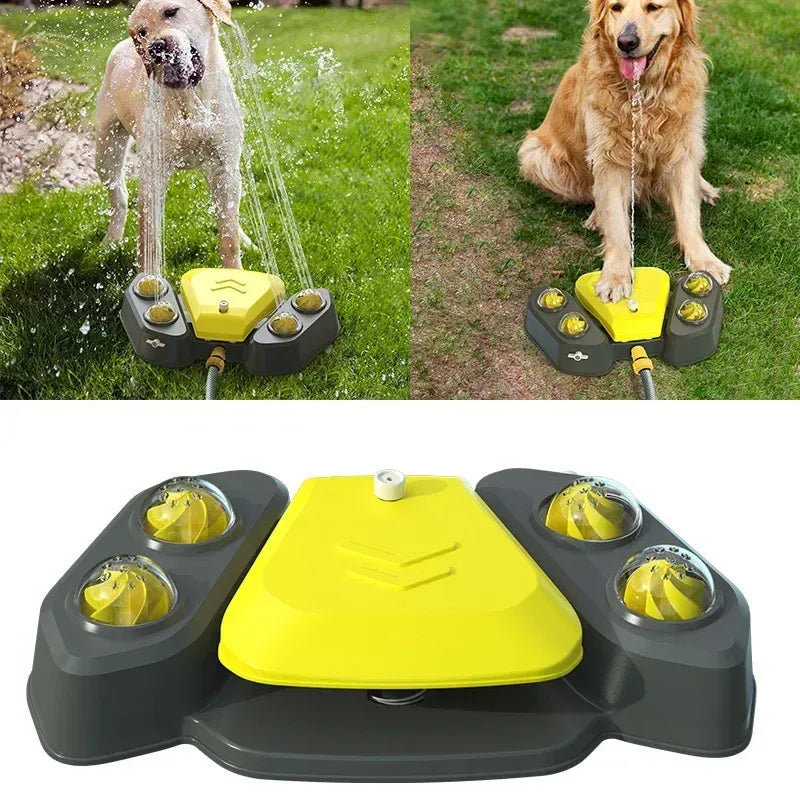 Dog Sprinkler Outdoor Canine Water Fountain Easy Paw Activated 2 Aqua Outlet Modes Hose Dispenser for Big and Small Dogs Needora