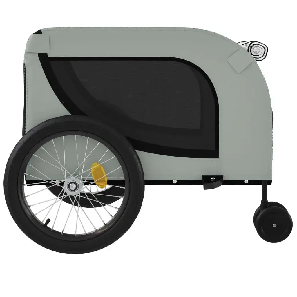 Gray and Black Oxford Fabric Pet Bike Trailer Iron Carriers for Pets
