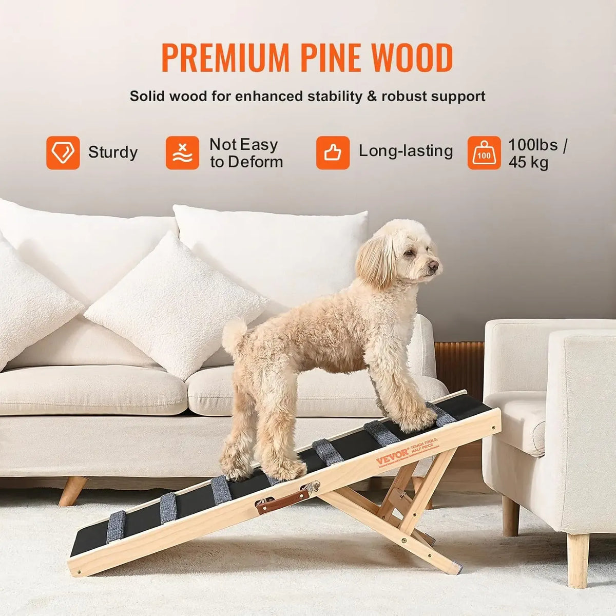 Dog Ramp, Folding Pet Ramp for Bed, Adjustable Dog Ramp for Small