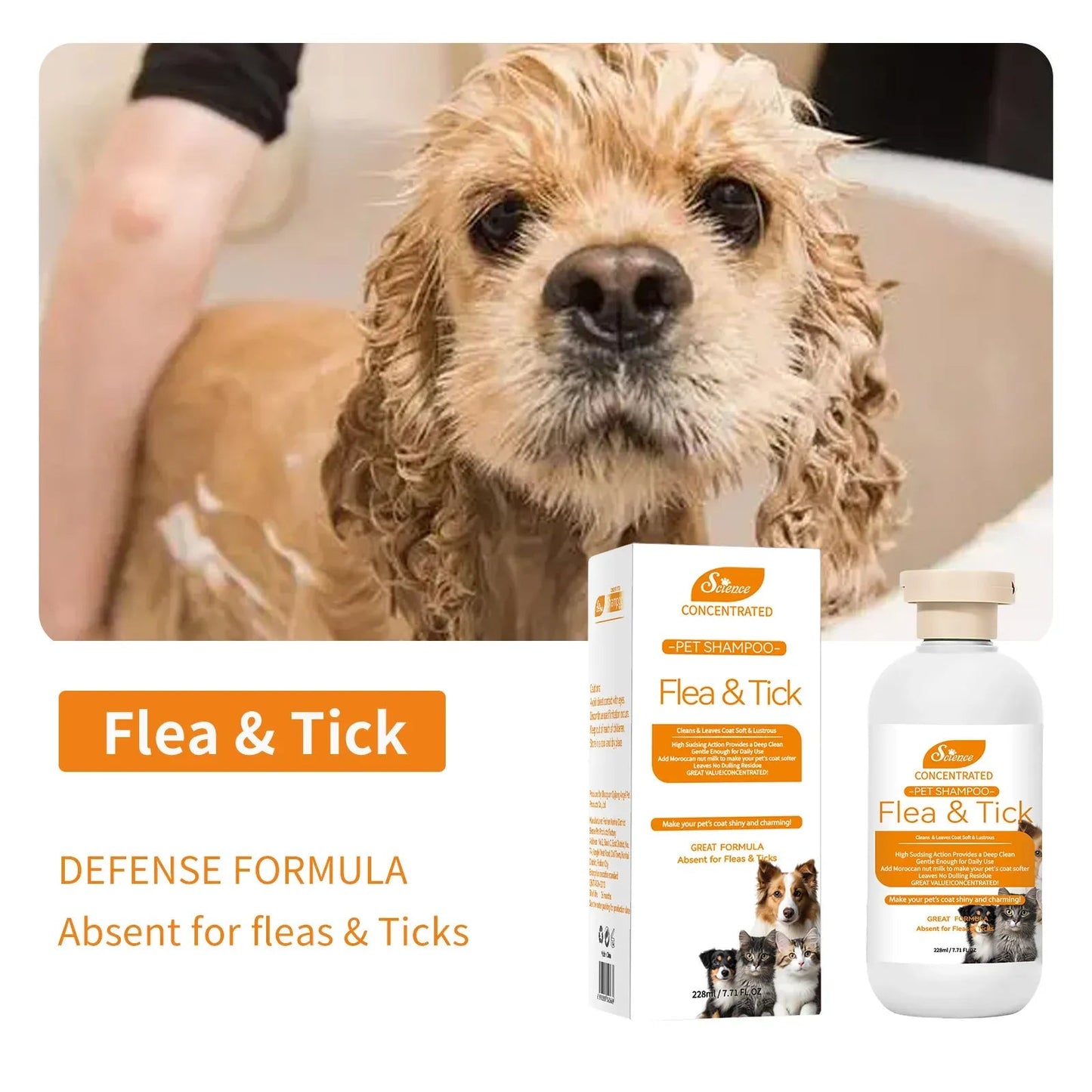 228ML Soothing Pet Grooming Shampoo for Sensitive Skin - Hypoallergenic Formula for Cats and Dogs Needora