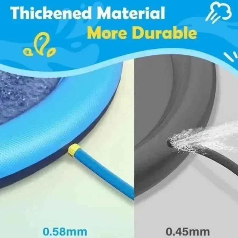 Large Inflatable Dog Pool 200/150/100cm Outdoor Splash Pad Cooling Water Mat for Pets Interactive Summer Play Fountain Garden