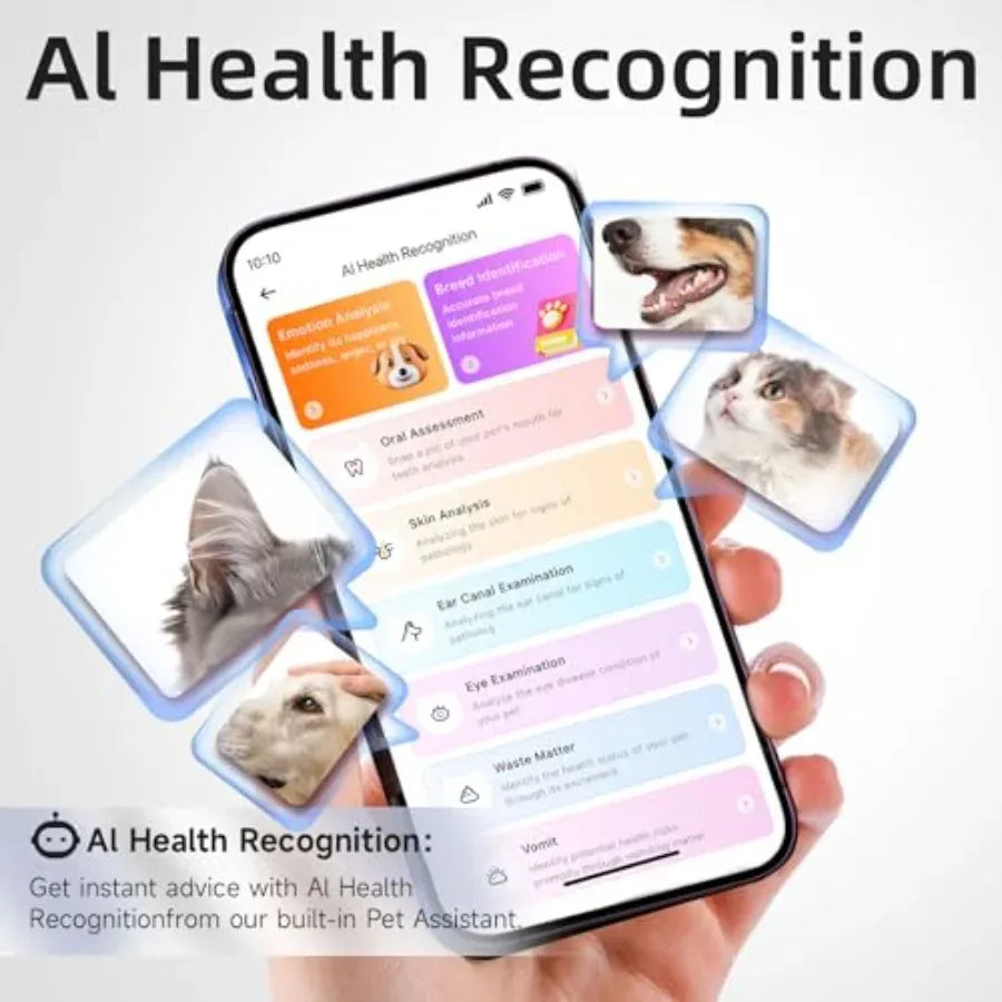 AI GPS Tracker for Dogs 30lbs+ Real Time Location and AI Health Assistant Electronic Fence Waterproof iOS and Android Universal Needora