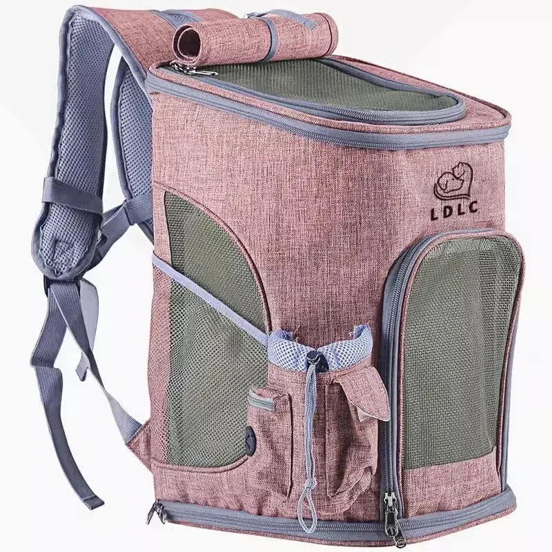 L/M foldable cat backpack carrier-large capacity pet travel bag durable waterproof design outdoor hiking & airplane trips