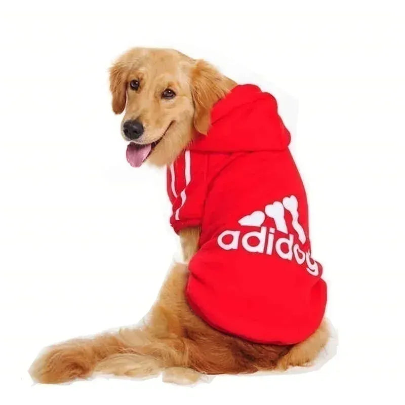Winter Dog Clothes Adidog Sport Hoodies Sweatshirts Warm Coat
