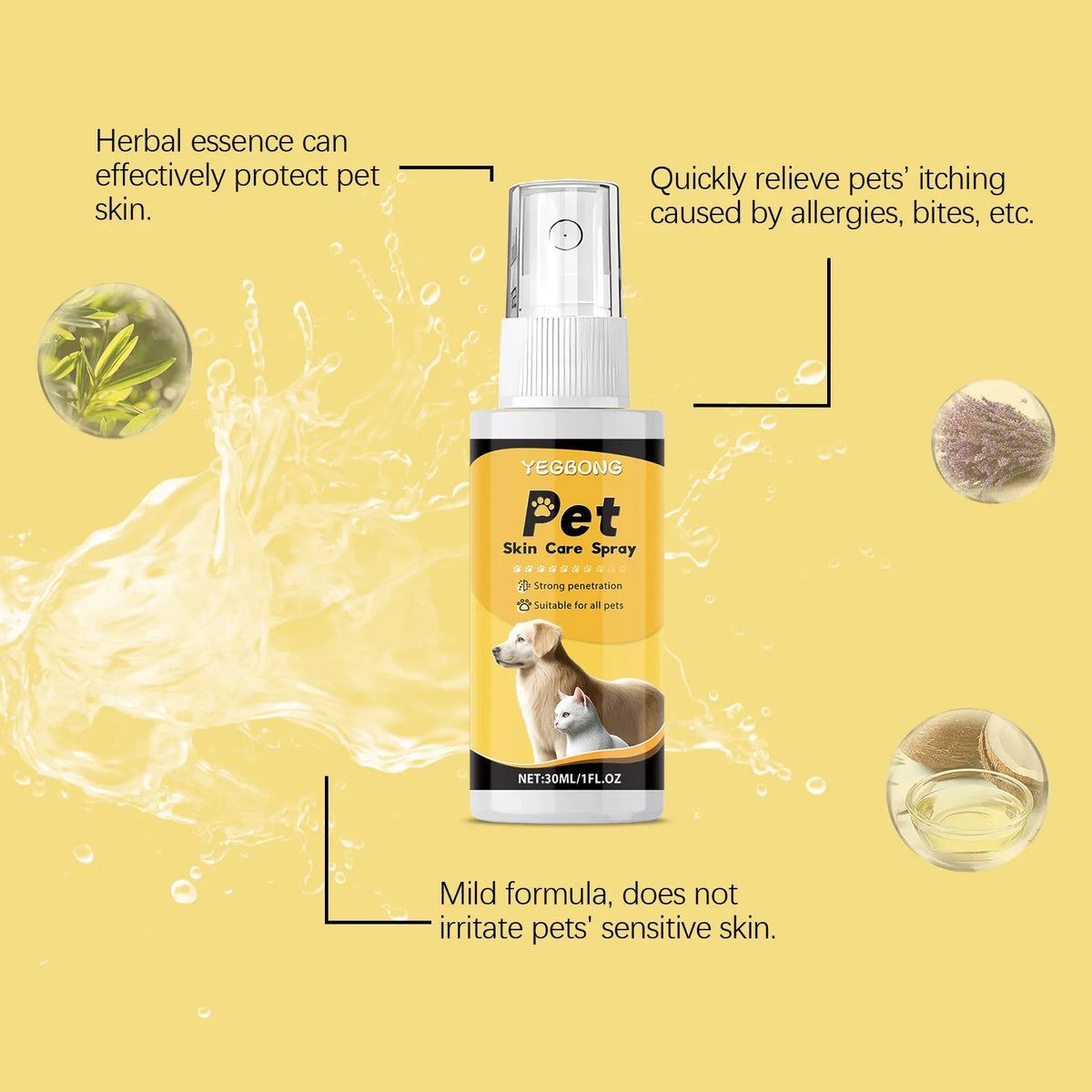 Pet Skin Care Spray for Dogs – Gentle Moisturizing Formula, 30ml Needora