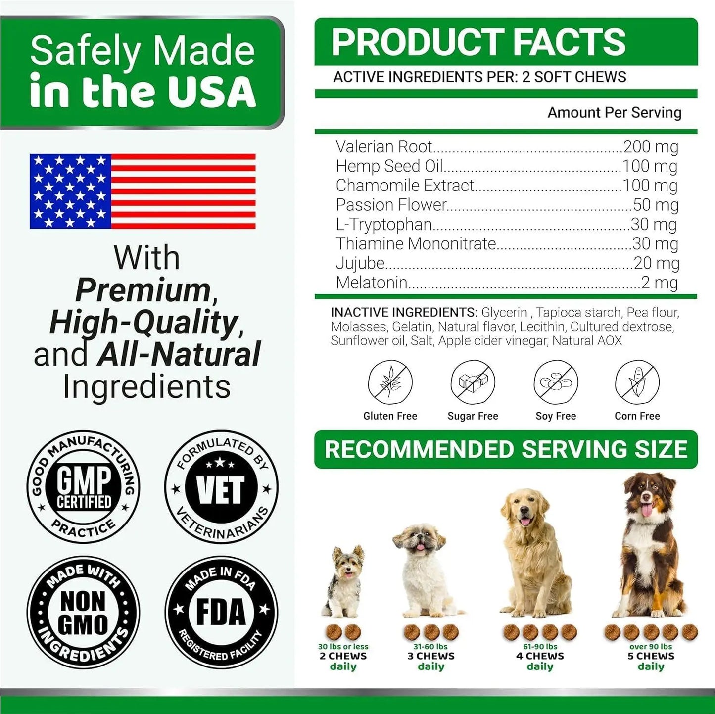 YUMA'S (2 Pack) Hemp Calming Chews for Dogs Advanced Dog Calming Treats Dog Calming Chews 340 Chews Anxiety Relief Treats Separation Aid Barking Stress Relief Melatonin Hemp Oil