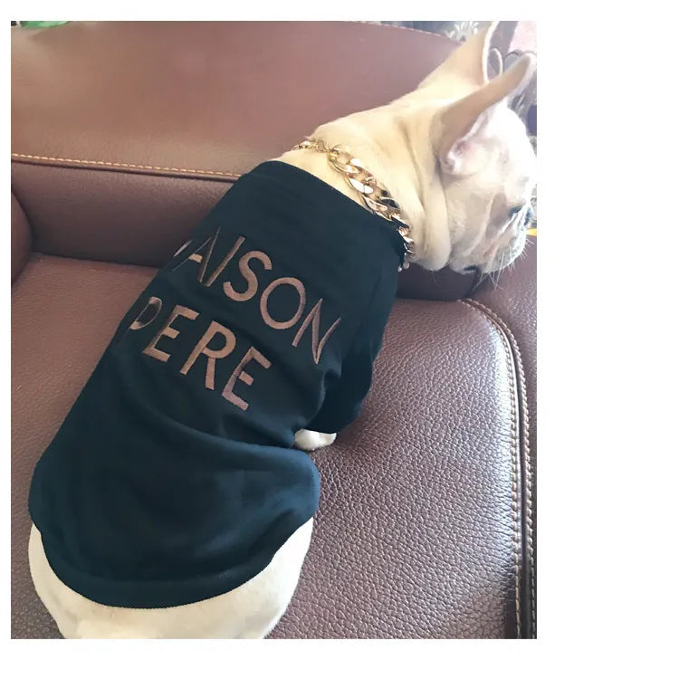 Embroidered Terry Cotton Sweater for Dog Owners Needora
