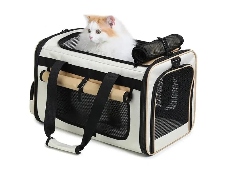 Cat Carrying Case Pet Dog Travel Carrier Soft-Sided Cat Bag Airline Approved Collapsible Cat Carrier Dog Carrier for Dogs & Cats - Needora