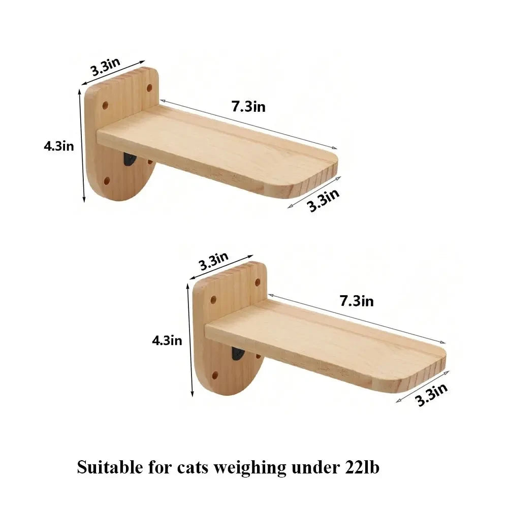 Cat Climbing Shelf Wall Mounted Four Step Stairway With Sisal Scratching Post For Cats Tree Tower Platform Jumping Pet Furniture - Needora