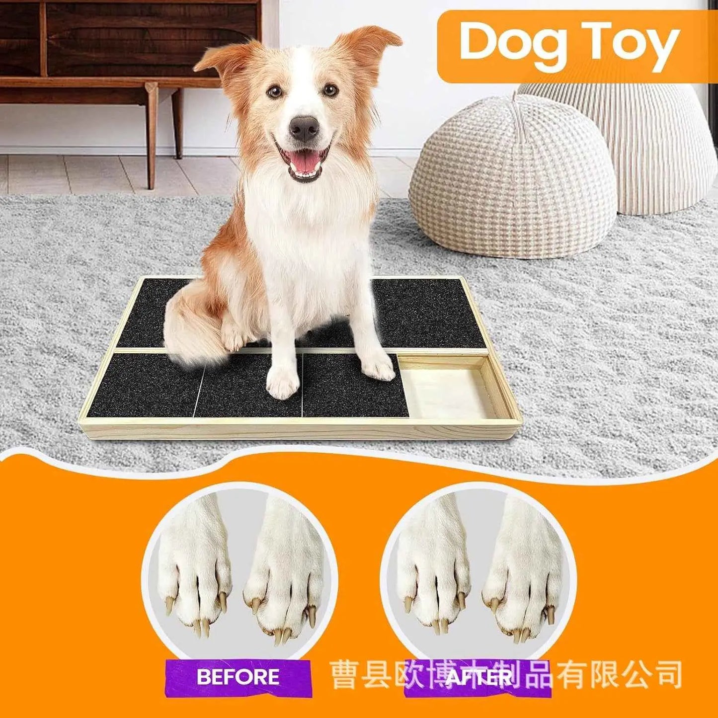 Wooden dog scratcher with multiple drawers, dog nail file board, dog nail grinding toy, wooden pet claw grinder