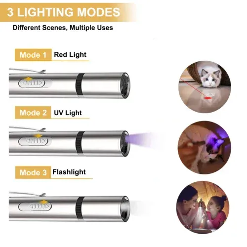 7‑in‑1 Rechargeable Cat Laser Toy with Patterns & Flashlight