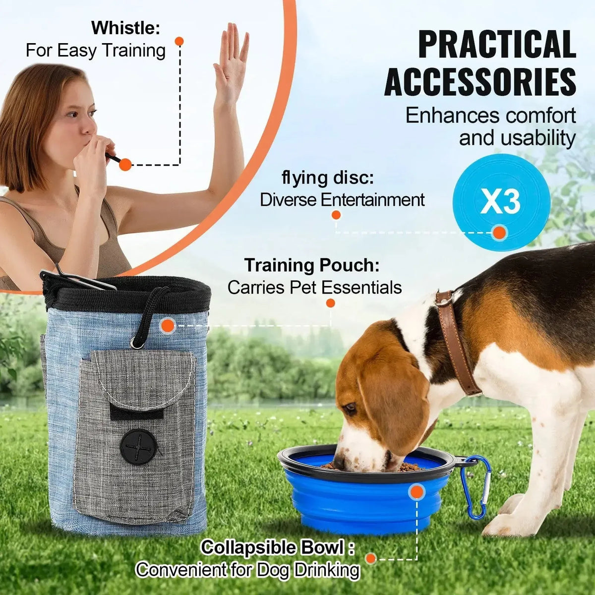 DB Wholesale 7 PCS Dog Agility Training Equipment Set Custom Weight Including Hurdles 2 Tunnels & Ring Made From Cloth Plastic S - Needora