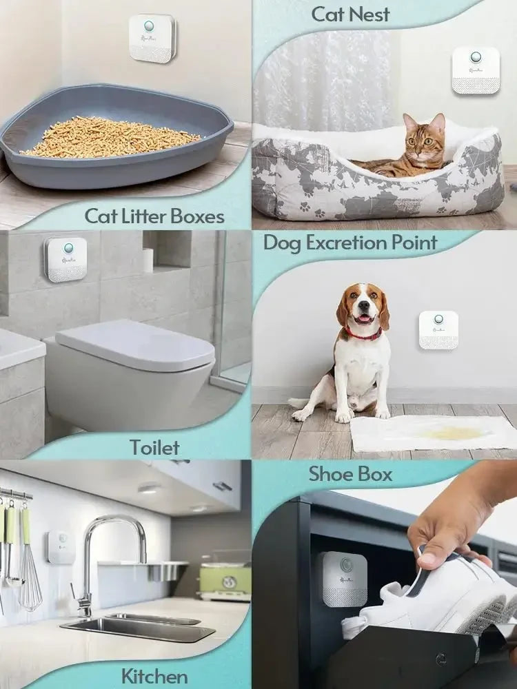 DownyPaws 4000mAh Smart Cat Odor Purifier For Cat Litter Box Deodorizer Pet Toilet Air Purifier Dog Cat Litter Deodorant - Needora