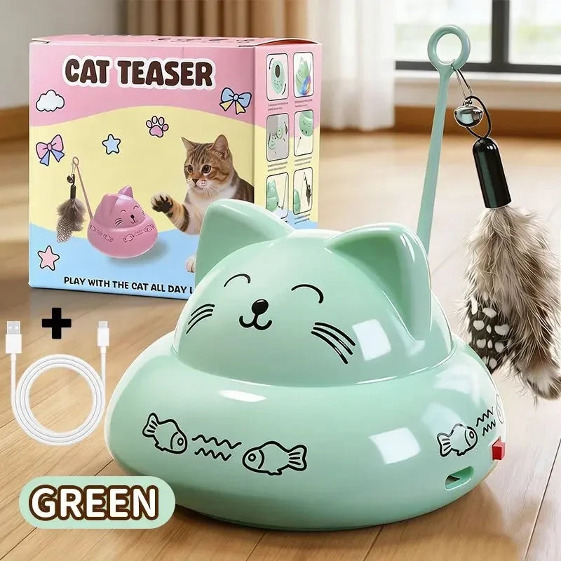 Dynamic Music Interactive Cat Toy Car, 360° Rotating Automatic Cat Toy Ball with Colorful Slow-Flash LED Lights, Pet Toy - Needora