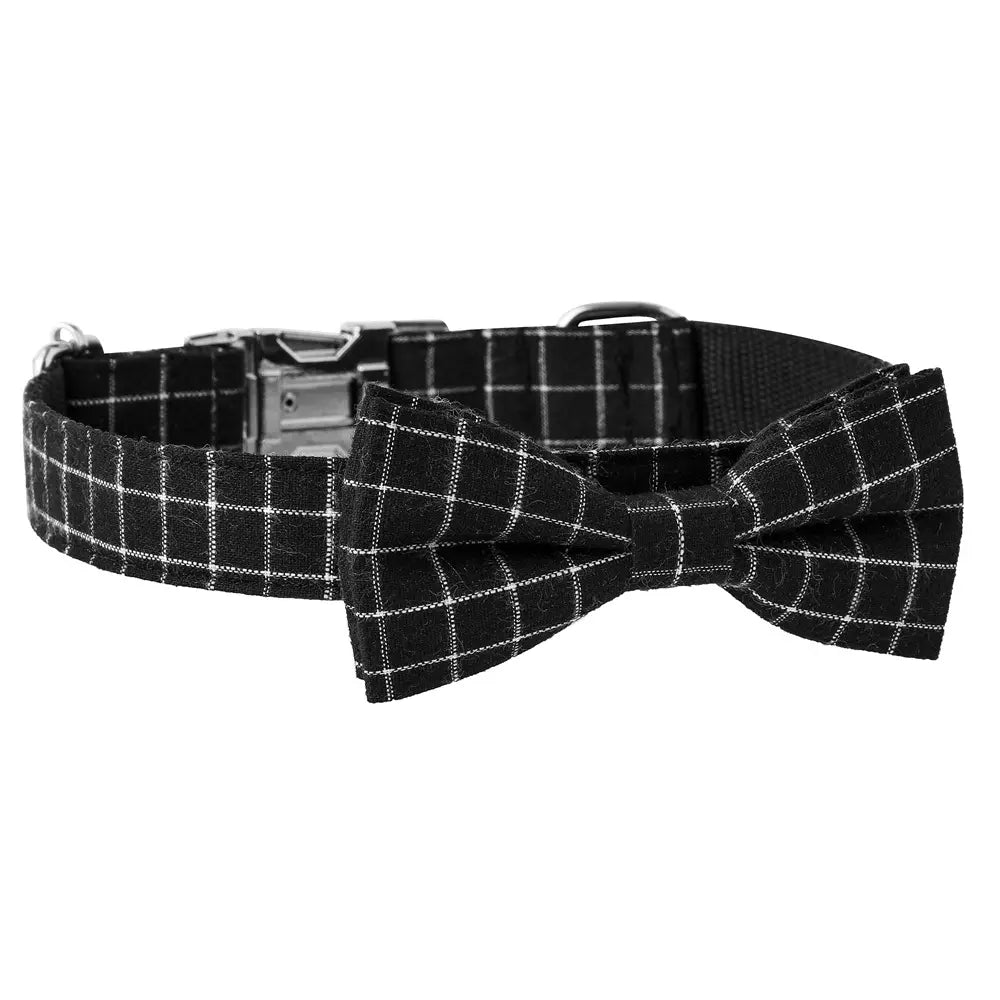 British Style Plaid Dog Collar with Alloy Socket Needora