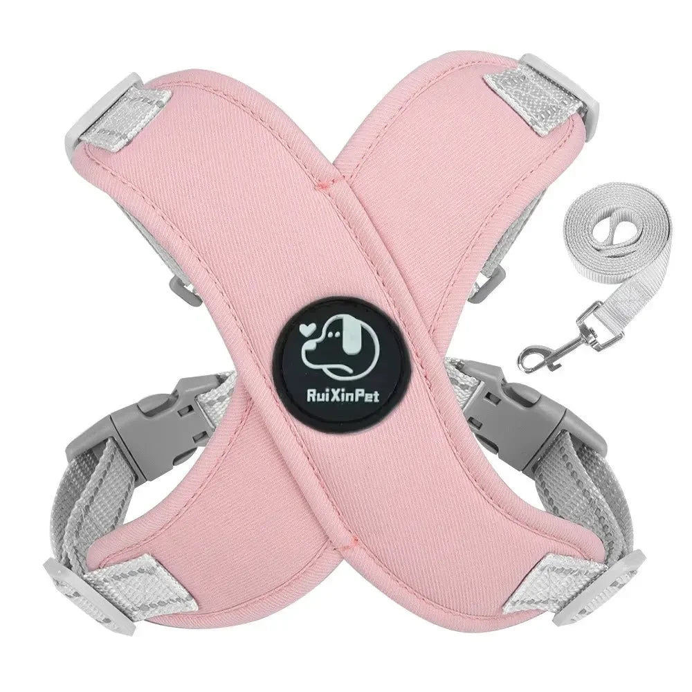 Escape Proof Cat Harness Vest with Leash Soft Padded Kitten Puppy Chest Strap for Indoor Outdoor Safety Reflective Pet Harness - Needora