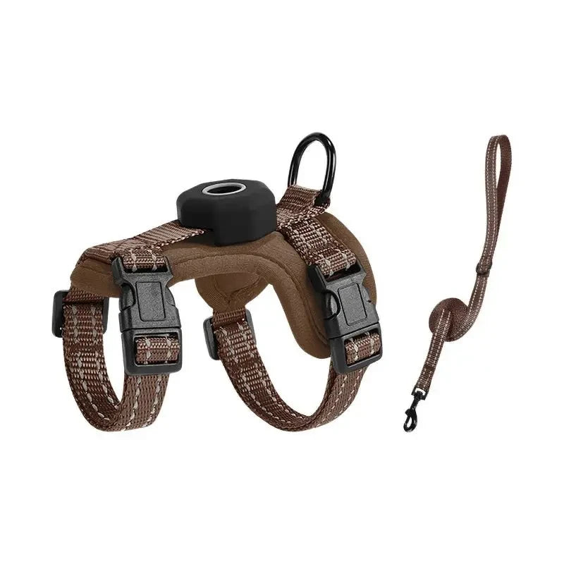 Escape-Proof Cat Harness with AirTag Holder Lightweight Reflective Adjustable Kitten Vest Harness for Outdoor Walking Active Cat - Needora
